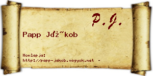 Papp Jákob névjegykártya